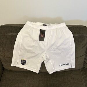 Marathon Authentic Ecuador National Soccer Team White Shorts Men’s Sz: XL